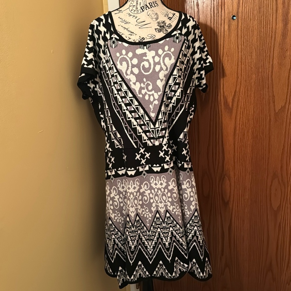 Cute multi color plus size sweater dress